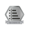 silver badge that reads: topic completion star