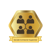 gold badge that reads: social connector superstar