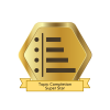 gold badge that reads: topic completion star