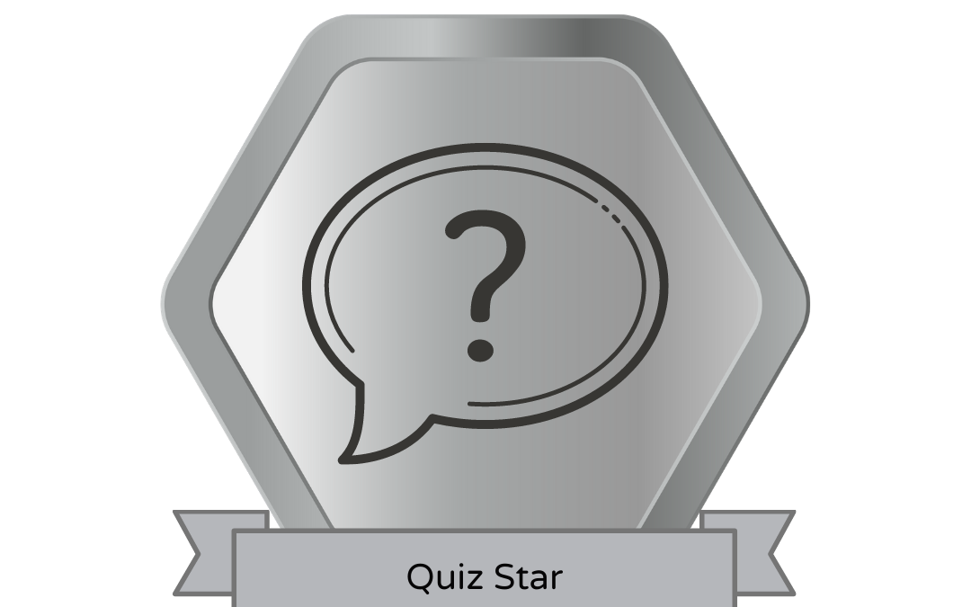 silver badge that reads: quiz star