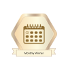 Bronze badge that reads 'Monthly winner'